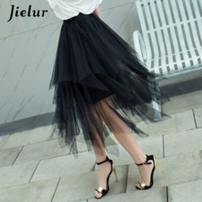 Womens Autumn 3 Layers Princess Tulle Mesh Pleated Skirt Summer Skirts