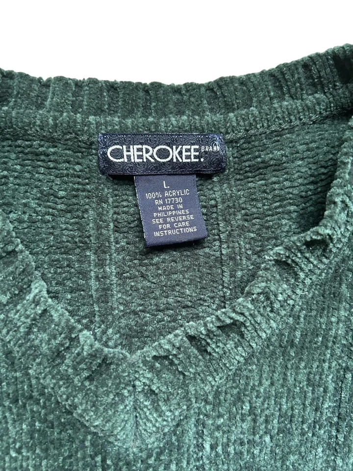 VTG Sweater Green Oversize Mens Size L Pullover 90s Grunge Y2K Skater Streetwear - Image 3 of 4