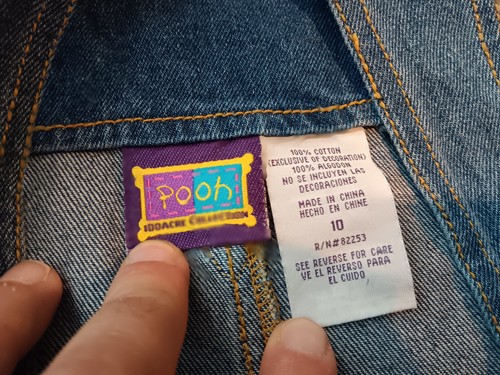 Winnie the pooh girls size 10 denim overalls blue color - Picture 6 of 19
