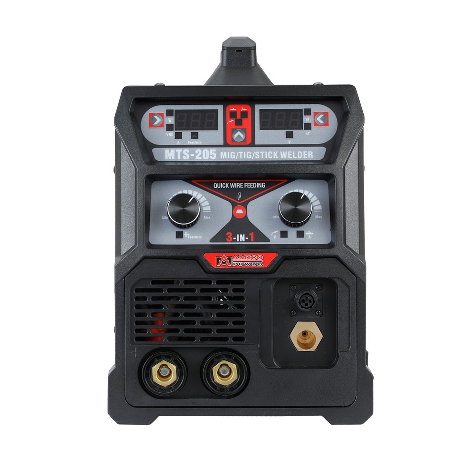 MTS-205 3-in-1 Welder - 205 Amp MIG, TIG, Stick Arc Welder, 100-250V, Portable & Versatile