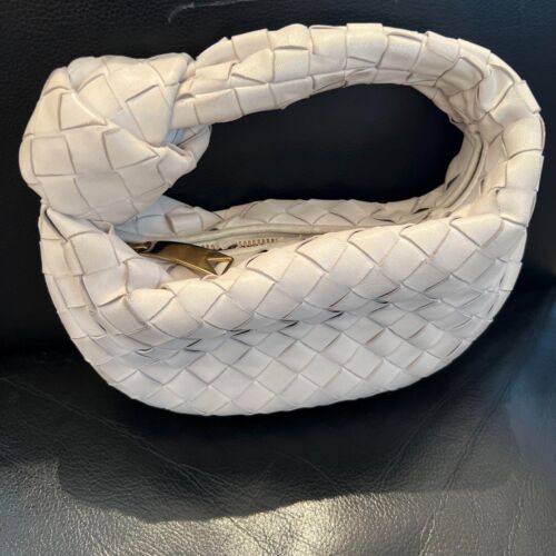 Bottega Veneta Mini Jodie Bag Intrecciato White Leather USED Auth Excellent JPN