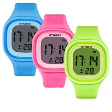 Boys Girls Kids Multi-Function Waterproof LED Silicone Digital Wrist Watch Gift