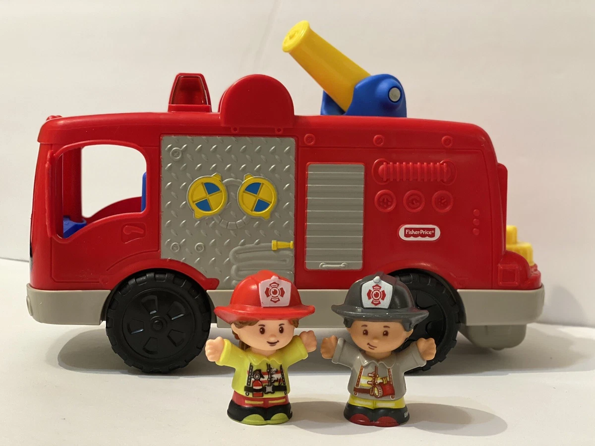 Camion de pompiers Fisher Price Little People Helping Others avec 2 figurines