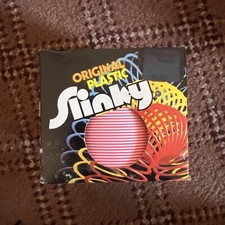 Vintage Pink And White Original Plastic Slinky In Box