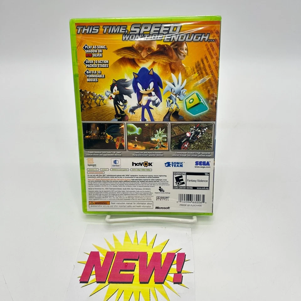 Sonic the Hedgehog Xbox 360 SEGA 2006 Action & Adventure Video Game Sealed - Image 2 of 2