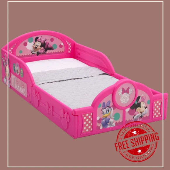 Pink Minnie Mouse Toddler Bed Frame Kid Child Bedroom Furniture Girl