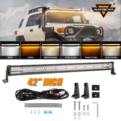 AUXBEAM 42''INCH LED Work Light Bar Amber White Strobe Offroad Lamp For Ford F250