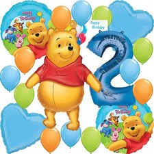 Winnie the Pooh Party Supplies Blue Balloon Bouquet for 2nd Birthday 