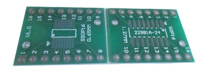 2 Stück SMD IC Adapterplatine SOP16 SSOP16 auf RM 2,54 mm Leiterplatte SSOP 16