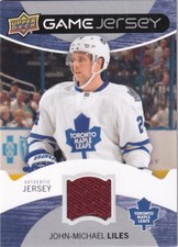 12-13 UPPER DECK UD GAME JERSEY - JOHN-MICHAEL LILES #GJ-LI TORONTO MAPLE LEAFS