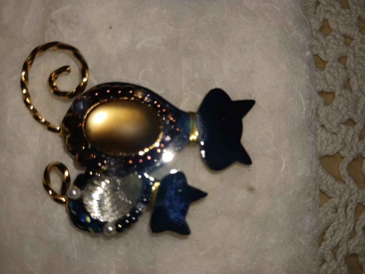 Liztech 2 cats brooch signed View 2