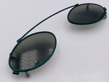Vintage Green Metal Oval Clips-On Sunglasses Frames