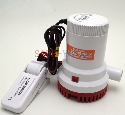 12V 2000GPH Submersible Marine Boat Bilge Water Pump With Float Switch New #D7
