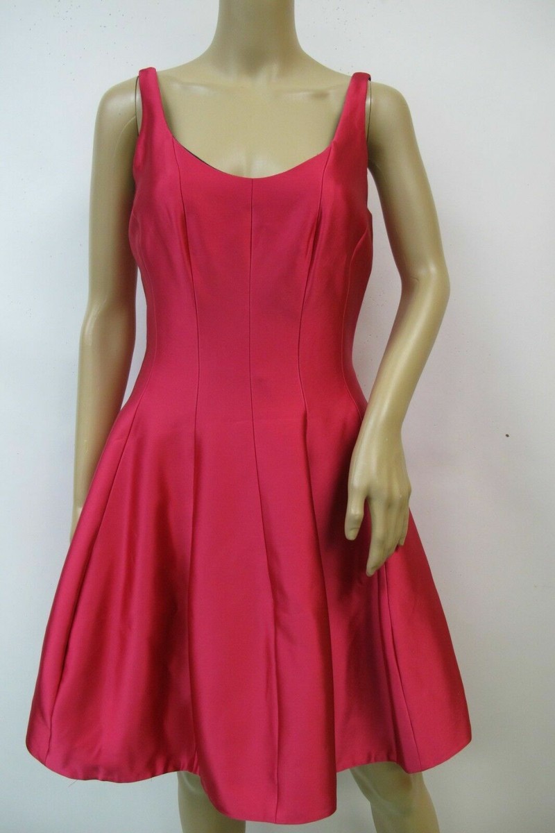 BLOOMINGDALES AQUA SATIN PARTY/WEDDING FIT & FLARE PUFFBALL HEM DRESS 0-4