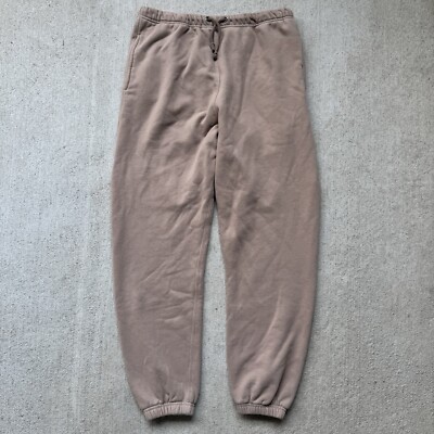 R0AM ROAM Wears Cloud Sweatpants Taupe Fleece Comfy Baggy Relaxed Lounge Large