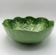 MELAMINE EMBOSED GREEN CABBAGE SERVING BOWL NEW