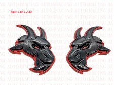New Ram Head Emblem for TRX Ram 1500 Fender badge Hellcat Style Black Red 