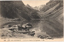 Cauterets France Lake Gaube and Vignemale Man and Woman On a Boat Postcard