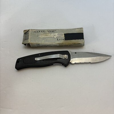 Maxam MX85 Knife Liner Lock Black Side Clip To Wear On Pants