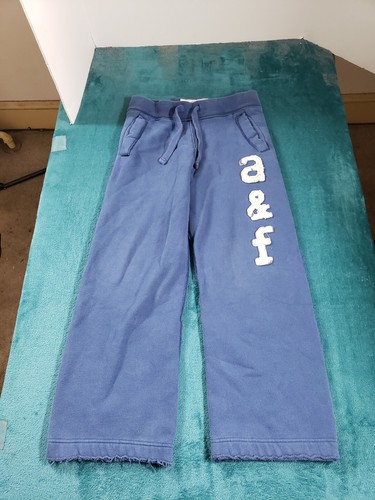 Abercrombie & Fitch sweatpants Sz Small Youth Girls Blue Stretch Pockets Logo - Picture 2 of 11