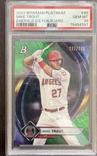 2022 Bowman Platinum - Mike Trout #90 Emerald Ice Foilboard /299