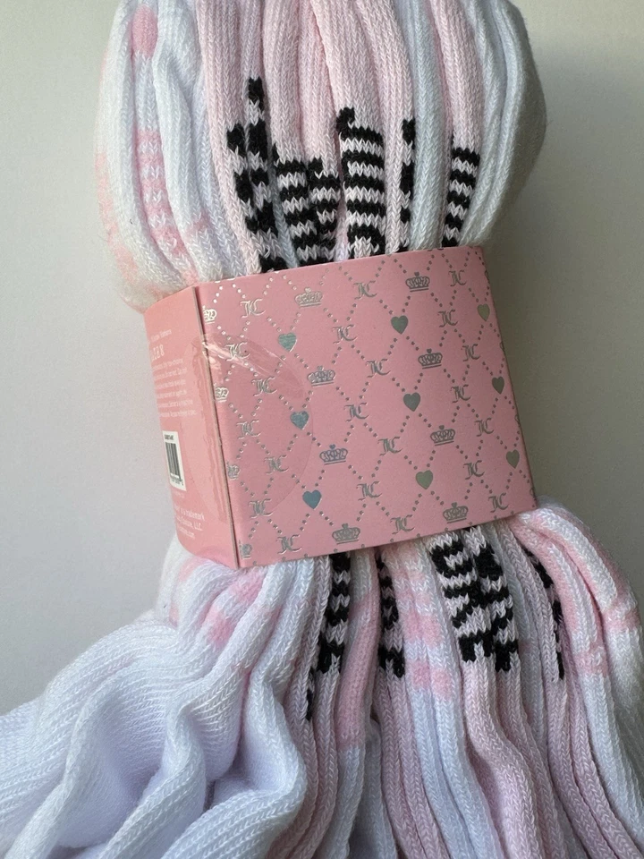 Pacote com 10 meias femininas Juicy Couture rosa sem exibição tamanho - Imagem 3 de 4