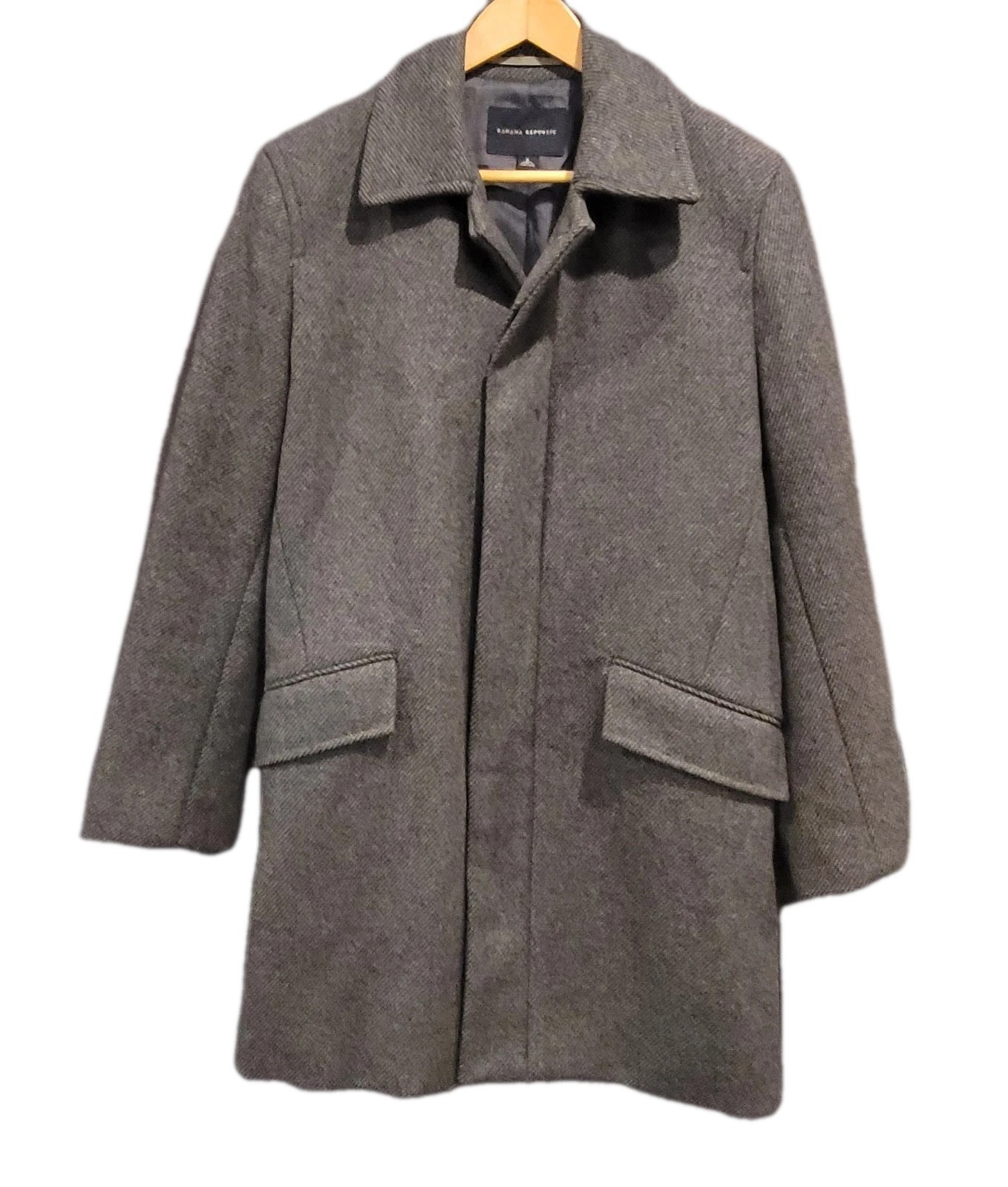 BANANA REPUBLIC Men’s S Wool Blend Tweed Top Coat Gray