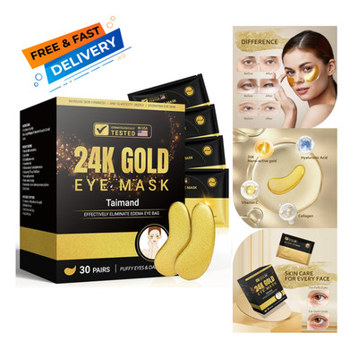Taimand Under Eye Patches 24K Gold Collagen Puffs Dark Circles Bags Wrinkles 30