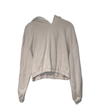 Abercrombie  Fitch Cropped Hoodie Womens M Beige Cotton Blend