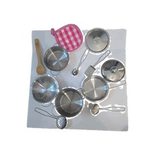 Mini Play Pots and Pans Toys for Kids Kitchen Playset Pretend Cookware