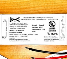 30W LED 5-in-1 DIMMABLE DRIVER 24V CONSTANT VOLTAGE 50/60Hz UL-LISTED