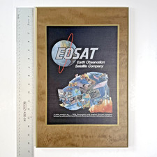 Vintage/Space *ONLY ONE* EOSAT—NASA/USGS/Hughes/RCA Solid Wood Plaque 16" x 11"