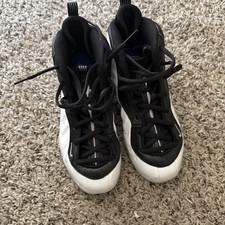 Used Nike Air Little Posite One QS GS White Black Foamposite Sz 5Y DV2238-100