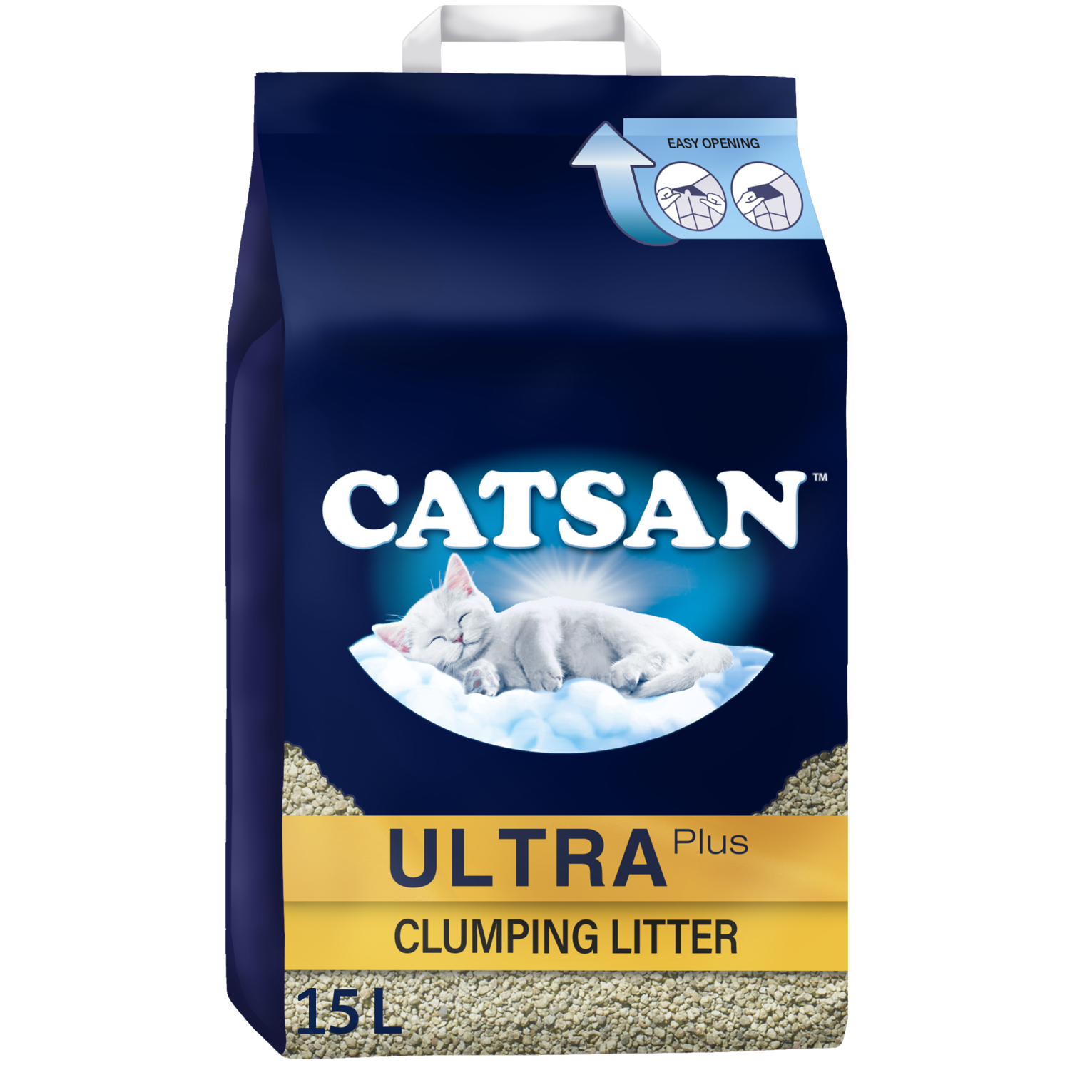 15L Catsan Ultra Plus Clumping Cat Litter Strong Odour Control Absorbent