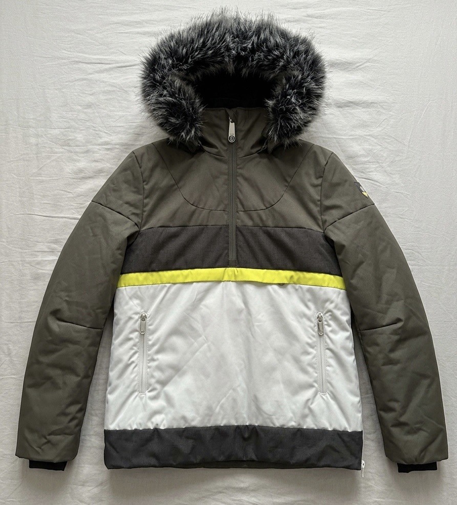 Anorak de ski Poivre Blanc en fausse fourrure, veste de luxe taille S comme neuve