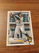 2021 Bowman #BP-133 Mario Feliciano Milwaukee Brewers Baseball Card