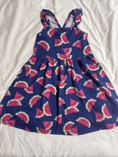 Girls XS Watermelon Dress With Pockets Navy Blue 