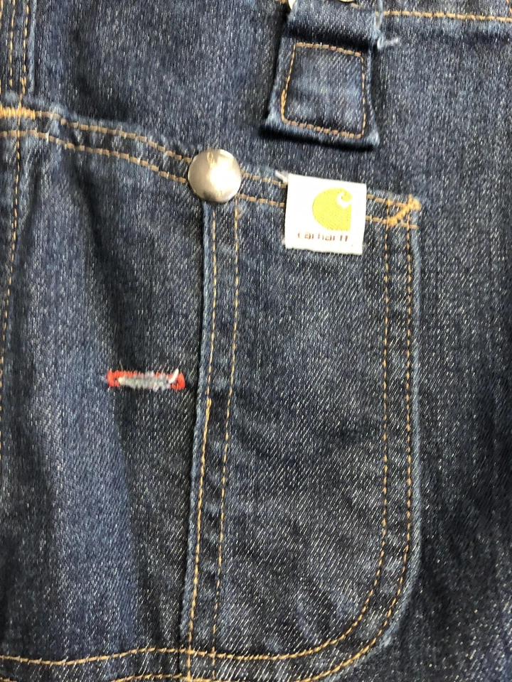 Mono con tirantes Carhartt para mujer XL alto lavado oscuro denim ropa de trabajo utilitaria WR008 Foto 4 de 4