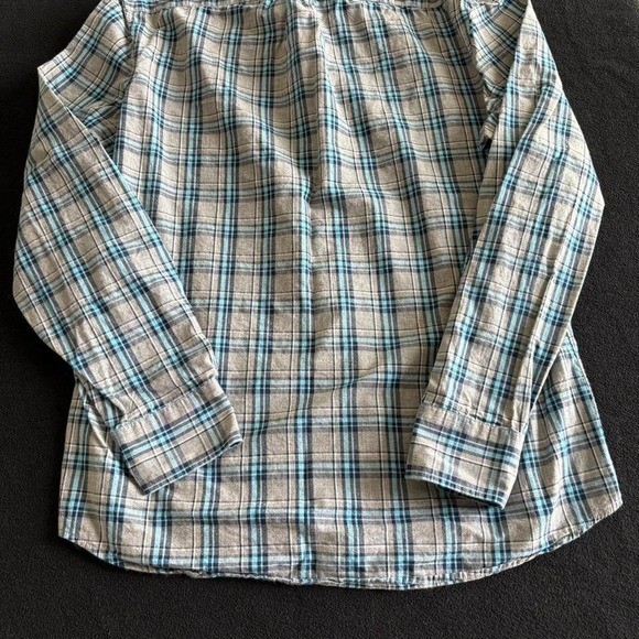 Gap Button Down Gray and Blue Plaid Collared Shir… - image 5