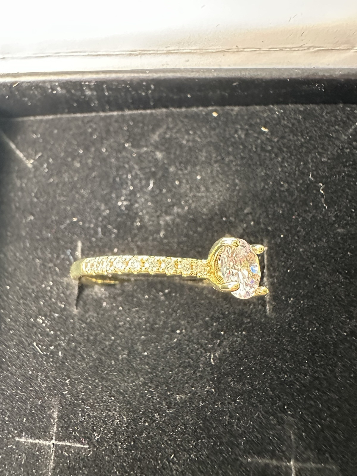 Gold Plated Silver White Sapphire Adorned Solitai… - image 4