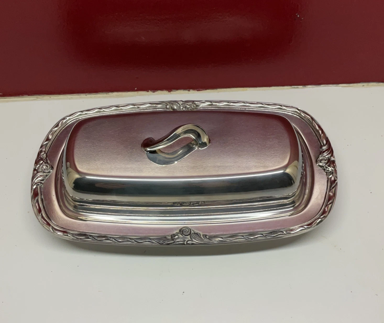 VTG HI-Light Oneida Community Silver Plated Lidded Butter Dish With Glass Insert