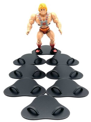 LOT OF 8 CUSTOM STANDS FIT 5.5  VINTAGE MOTU FIGURES. DISPLAY BASE STAND.