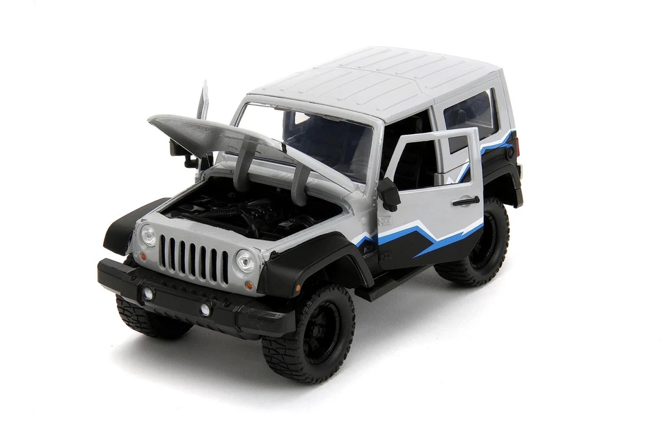 Just Camion 1:24 2007 Jeep Wrangler Modellino W/ Gomma Cremagliera, Toys per - Immagine 2 di 4