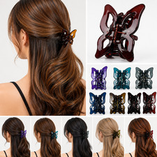 6 Pieces Korean Clear Butterfly Hair Claw Jaw Clip Clamp Comb Scallop Lots 2.5"