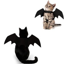Cat Halloween Costume Bat Wings Pet Apparel Party one size, grey