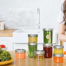  Bocaux Mason en plastique, 6 pièces, petits pots de confiture ménagers, Mini