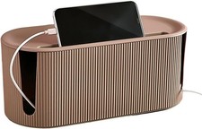 Cable Management Box,Desk Cord Organizer Box with Groove Cover,Plastic Cord H...