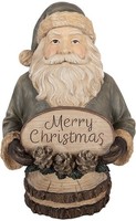 Clayre & Eef 6PR6264 Dekoration BüSte Weihnachtsmann Beige Braun 21X16X31 Cm