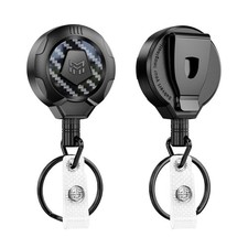 HeavyDuty Retractable Keychain 10 OZ 31.5 Inch Stainless Steel Cord 3K Carbon F
