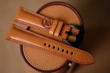 Custom Handmade Brown Leather Strap for Bell  Ross   Size 22/18mm black buckle